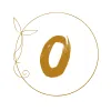 The number 0 with an ornamental circle around it in gold.