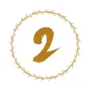 The number 2 with an ornamental circle around it in gold.
