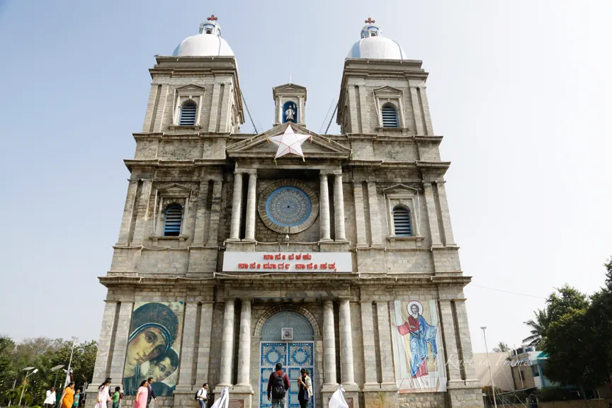 Front façade of the St.Franics Xavier's Church Bengaluru.